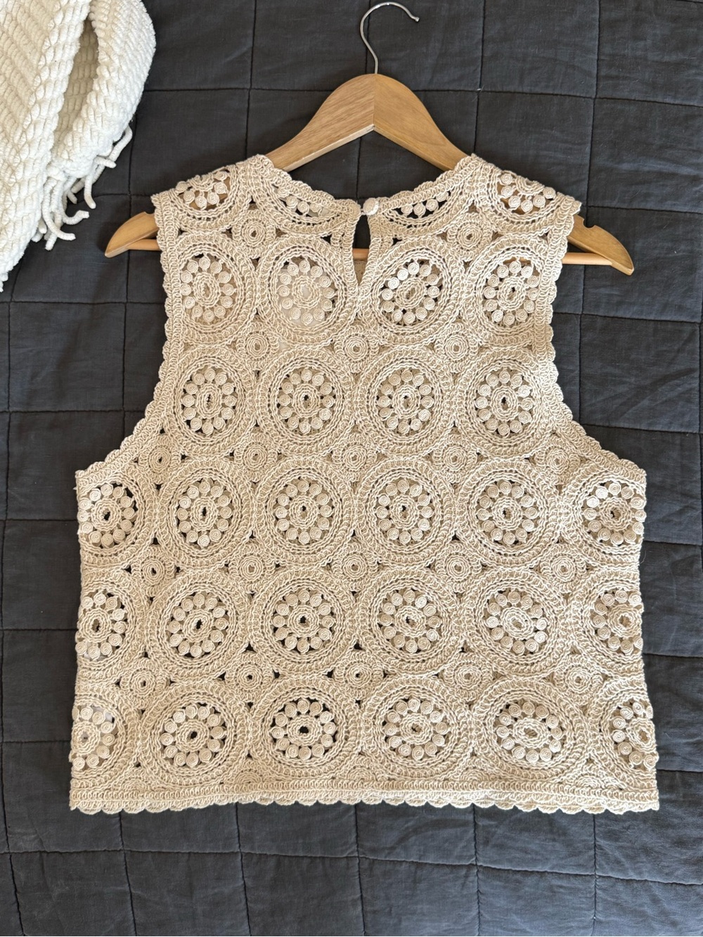 Frame The Crochet Tank Top in Cream - Picture 7 of 8